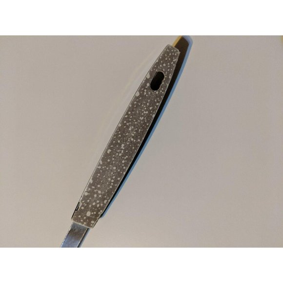 Vintage SS Small Head Serving Solid Spoon Gray White Speckled Handle 10 1/2" - Picture 2 of 8